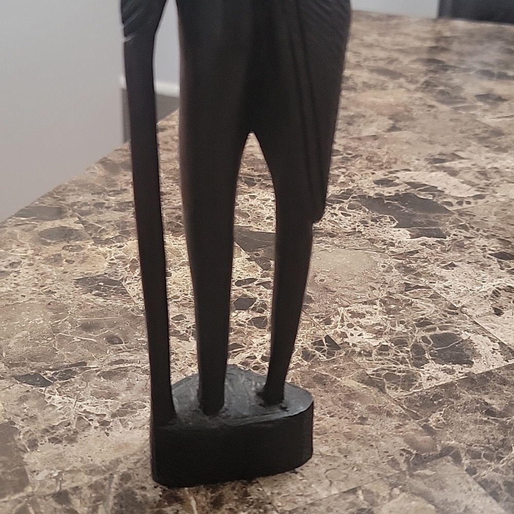 African Statue Ebony Wood Carved Male Warrior Statue CH - Picture 7 of 8